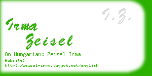 irma zeisel business card